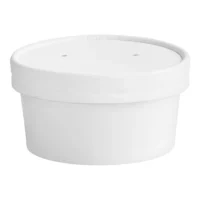 White Double Poly-Coated Paper Food Cup with Vented Paper Lid