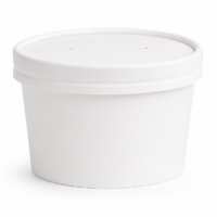 8oz Paper Soup & Ice Cream Cups with Lid – Disposable Food Containers