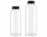 Clear Juice Bottles – 12oz & 16oz PET Beverage Bottles with Caps