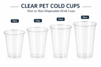 Clear PET Cold Cups – 10oz to 16oz Disposable Drink Cup