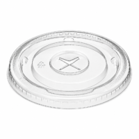 Flat Lids for PET Cups – Disposable Drink Cup Lids (12–24oz Cups)
