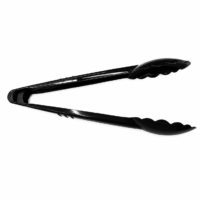 Black Plastic Serving Tongs Heavy-Duty Disposable Food Tongs BPA-Free Catering Tongs for Buffet, BBQ, Salad & Kitchen Use